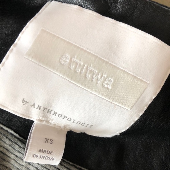 Ett:twa Fosters Leather moto Jacket Anthropologie women’s Size XS black like New - Picture 4 of 16